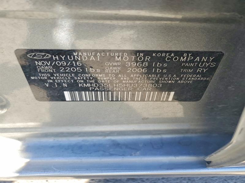 Aukcja sprzedaży 2017 Hyundai Elantra Gt, vin: KMHD35LH5HU373803, numer aukcji: 69643056
