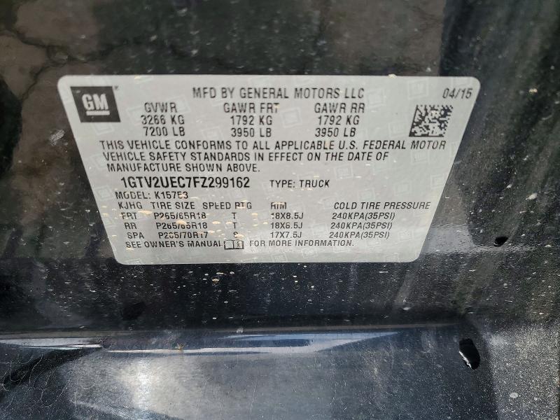 2015 Gmc Sierra მანქანა იყიდება აუქციონზე, vin: 1GTV2UEC7FZ299162, აუქციონის ნომერი: 67867766