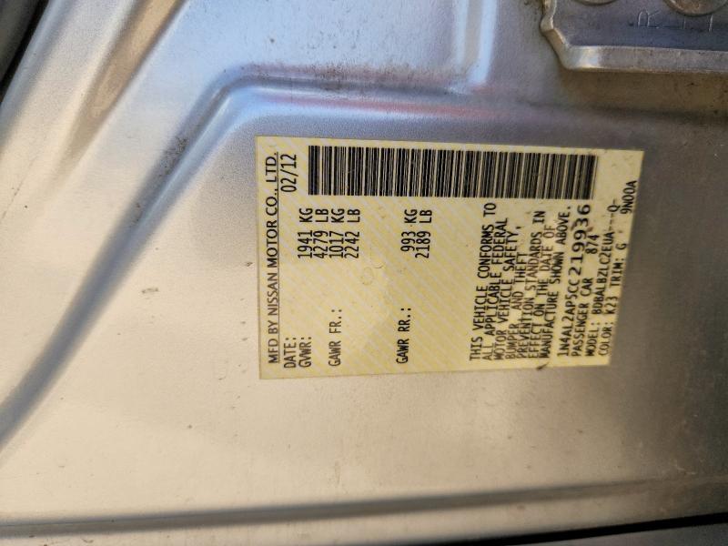 Auction sale of the 2012 Nissan Altima, vin: 1N4AL2AP5CC219936        , lot number: 69030986