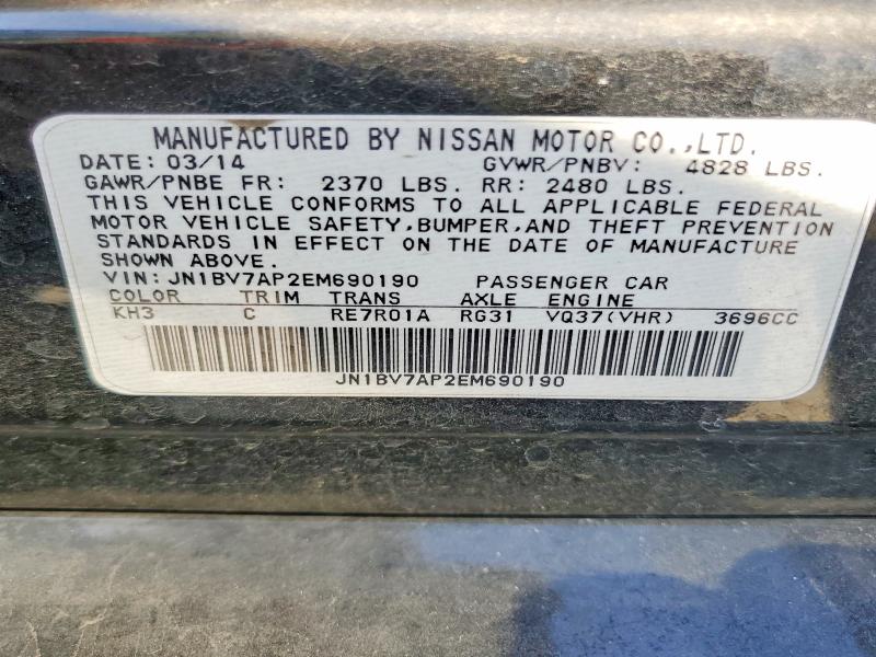 Aukcja sprzedaży 2014 Infiniti Q50, vin: JN1BV7AP2EM690190, numer aukcji: 70149216
