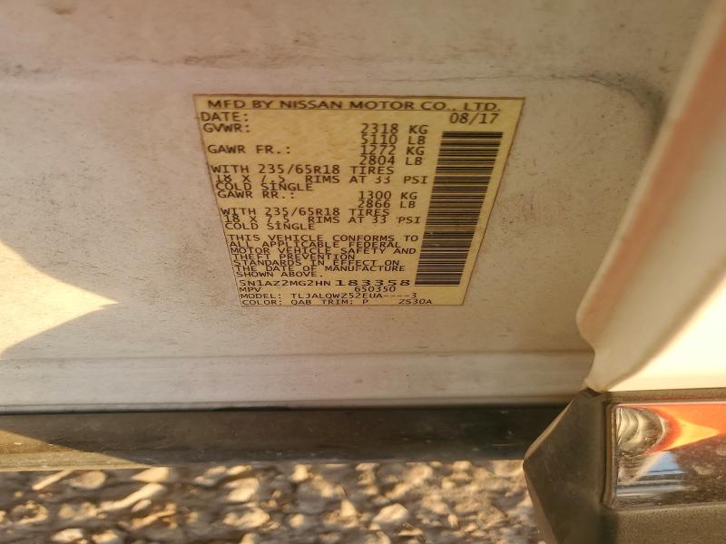 Aukcja sprzedaży 2017 Nissan Murano, vin: 5N1AZ2MG2HN183358, numer aukcji: 69294316