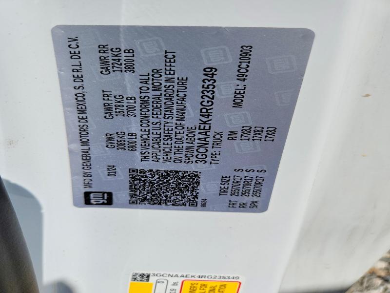 Продажа на аукционе авто 2024 Chevrolet Silverado, vin: 3GCNAAEK4RG235349, номер лота: 67110856