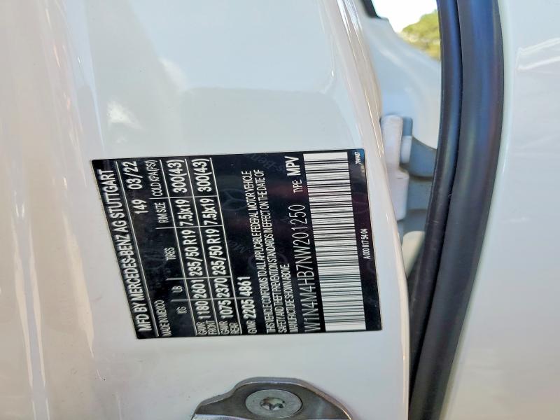 Aukcja sprzedaży 2022 Mercedes-benz Glb, vin: W1N4M4HB7NW201250, numer aukcji: 69782756
