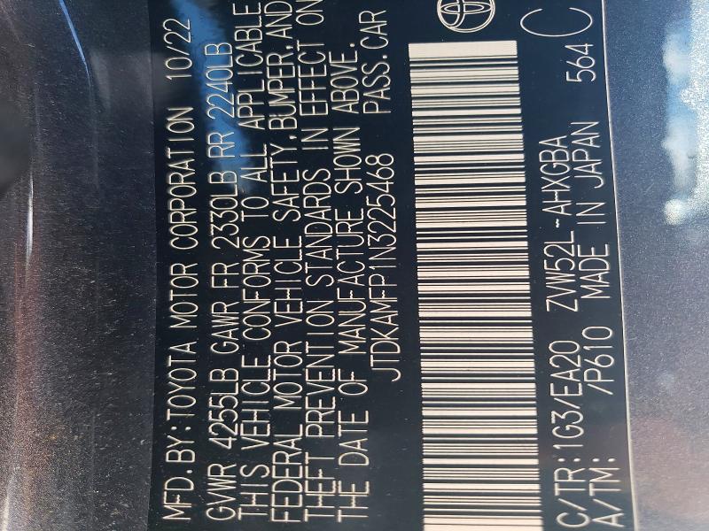 Aukcja sprzedaży 2022 Toyota Prius Prime, vin: JTDKAMFP1N3225468, numer aukcji: 65311016