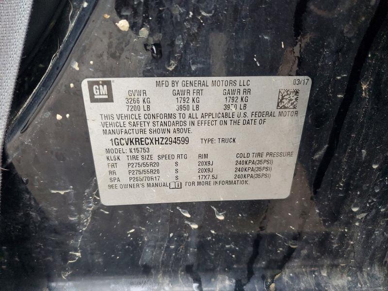 Aukcja sprzedaży 2017 Chevrolet Silverado, vin: 1GCVKRECXHZ294599, numer aukcji: 68113676