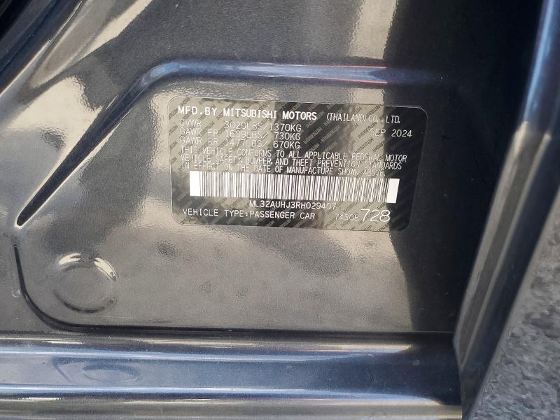 Aukcja sprzedaży 2024 Mitsubishi Mirage, vin: ML32AUHJ3RH029407, numer aukcji: 70810506
