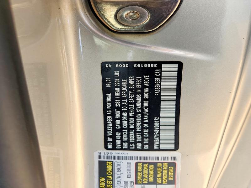 68590256 :رقم المزاد ، WVWBA71F49V009172 vin ، 2009 Volkswagen Eos مزاد بيع