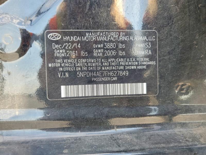 Продаж на аукціоні авто 2015 Hyundai Elantra, vin: 5NPDH4AE7FH627849, номер лоту: 68302396