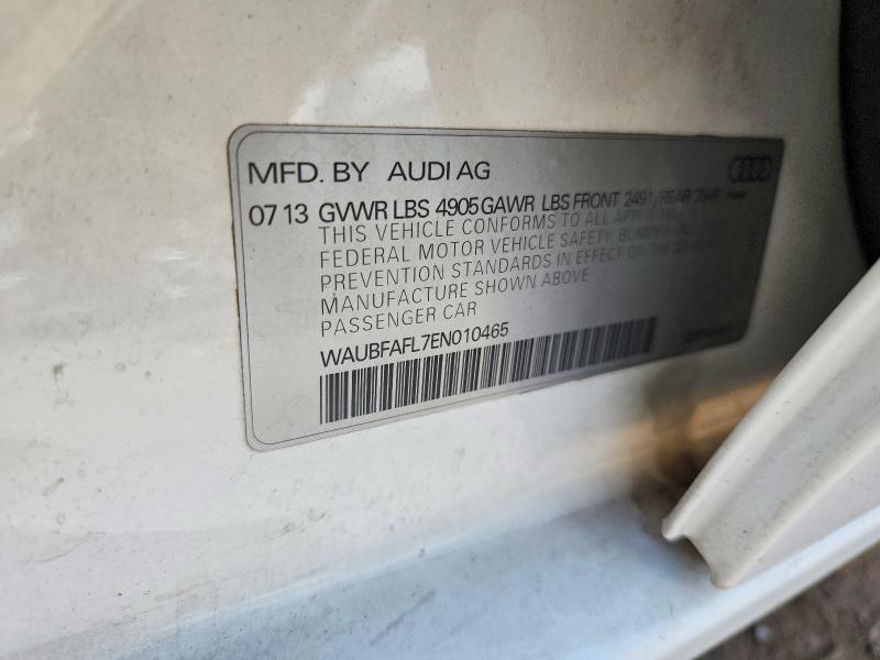 68691796 :رقم المزاد ، WAUBFAFL7EN010465 vin ، 2014 Audi A4 مزاد بيع
