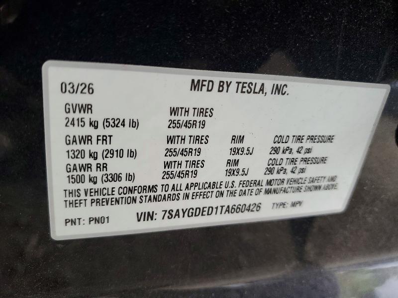 Продаж на аукціоні авто 2026 Tesla Model Y, vin: 7SAYGDED1TA660426, номер лоту: 68508656
