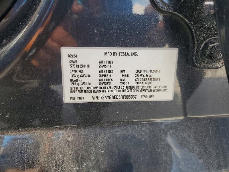 Aukcja sprzedaży 2024 Tesla Model  Y, vin: 7SAYGDED5RF008937, numer aukcji: 67887736