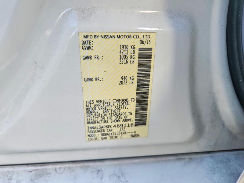 Aukcja sprzedaży 2015 Nissan Altima, vin: 1N4AL3AP8FC469116, numer aukcji: 67741686