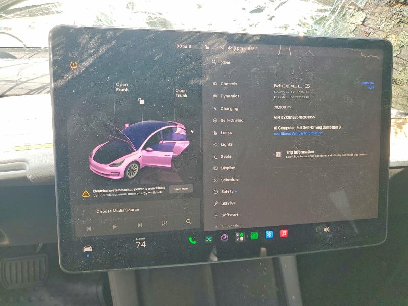 65600286 :رقم المزاد ، 5YJ3E1EB5NF261955 vin ، 2022 Tesla Model 3 مزاد بيع