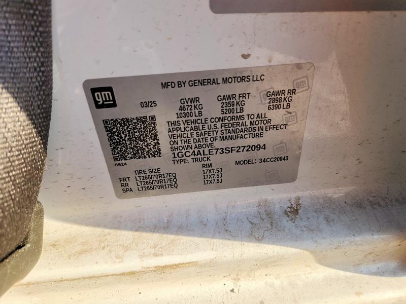 69389906 :رقم المزاد ، 1GC4ALE73SF272094 vin ، 2025 Chevrolet Silverado مزاد بيع