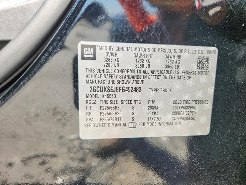Продажа на аукционе авто 2015 Chevrolet Silverado, vin: 3GCUKSEJ8FG492483, номер лота: 69823596