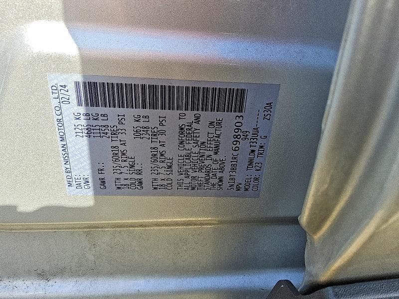 Auction sale of the 2024 Nissan Rogue, vin: 5N1BT3BB1RC698903, lot number: 68218306