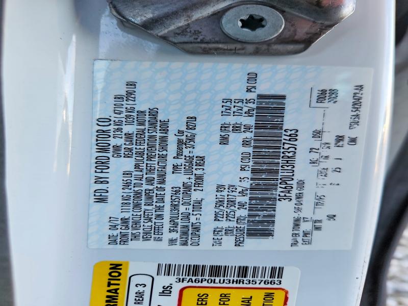 Продаж на аукціоні авто 2017 Ford Fusion, vin: 3FA6P0LU3HR357663, номер лоту: 68240096