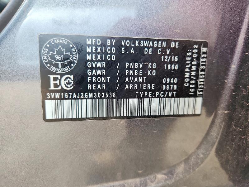 Продаж на аукціоні авто 2016 Volkswagen Jetta, vin: 3VW167AJ3GM303538, номер лоту: 71027426