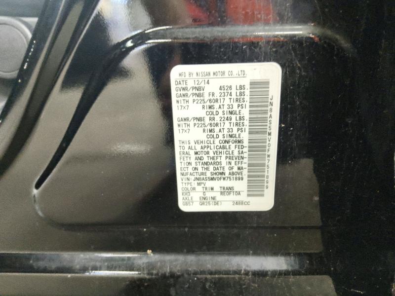 Продажа на аукционе авто 2015 Nissan Rogue Select, vin: JN8AS5MV0FW751899, номер лота: 65824186