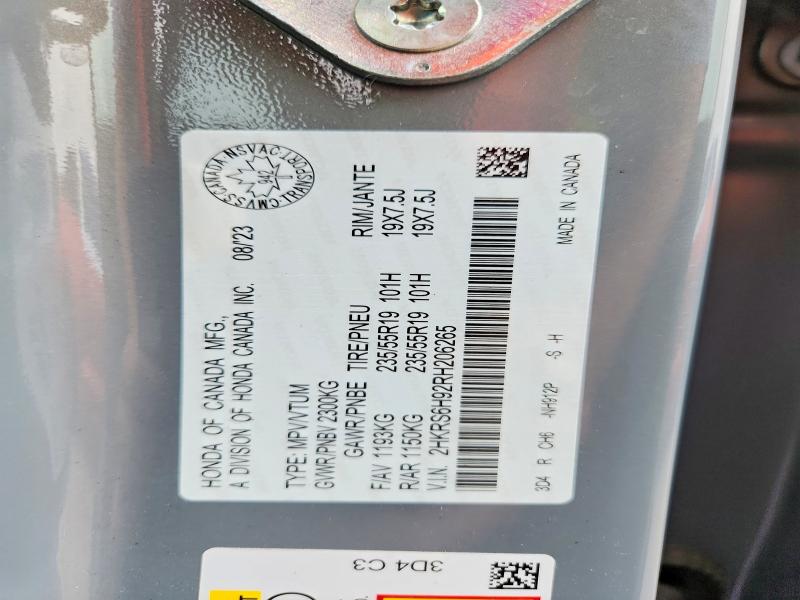 Aukcja sprzedaży 2024 Honda Cr-v, vin: 2HKRS6H92RH206265, numer aukcji: 68955096