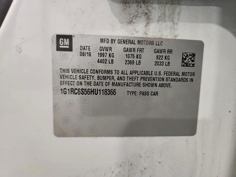 2017 Chevrolet Volt მანქანა იყიდება აუქციონზე, vin: 1G1RC6S56HU118366, აუქციონის ნომერი: 70335446