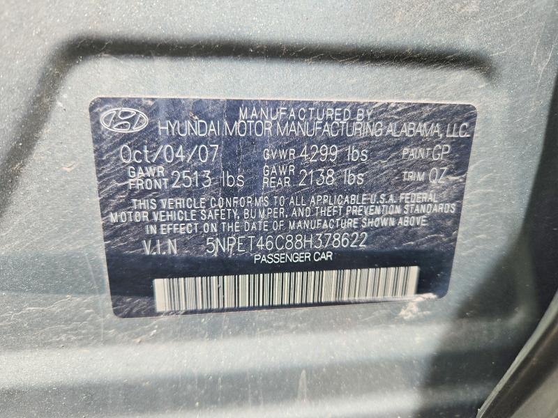 Aukcja sprzedaży 2008 Hyundai Sonata, vin: 5NPET46C88H378622, numer aukcji: 68442466