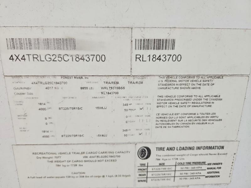 Продаж на аукціоні авто 2012 Rockwood Trailers, vin: 4X4TRLG25C1843700, номер лоту: 67664636