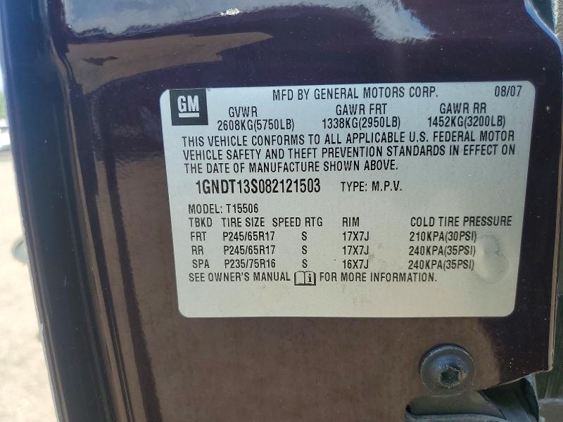 Aukcja sprzedaży 2008 Chevrolet Trailblazer, vin: 1GNDT13S082121503, numer aukcji: 67716646