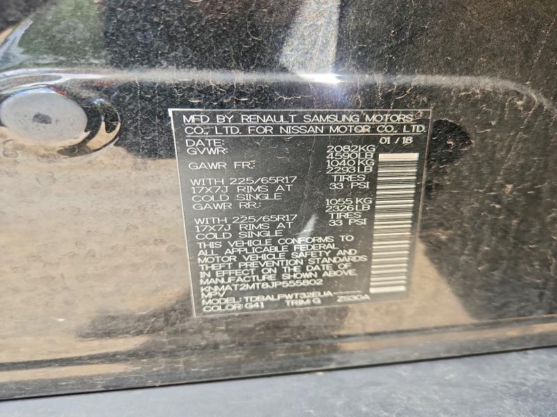 67671206 :رقم المزاد ، KNMAT2MT8JP555802 vin ، 2018 Nissan Rogue مزاد بيع