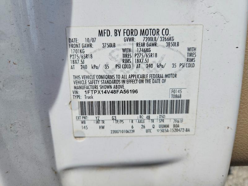 Продажа на аукционе авто 2008 Ford F150, vin: 1FTPX14V48FA56196, номер лота: 68162916