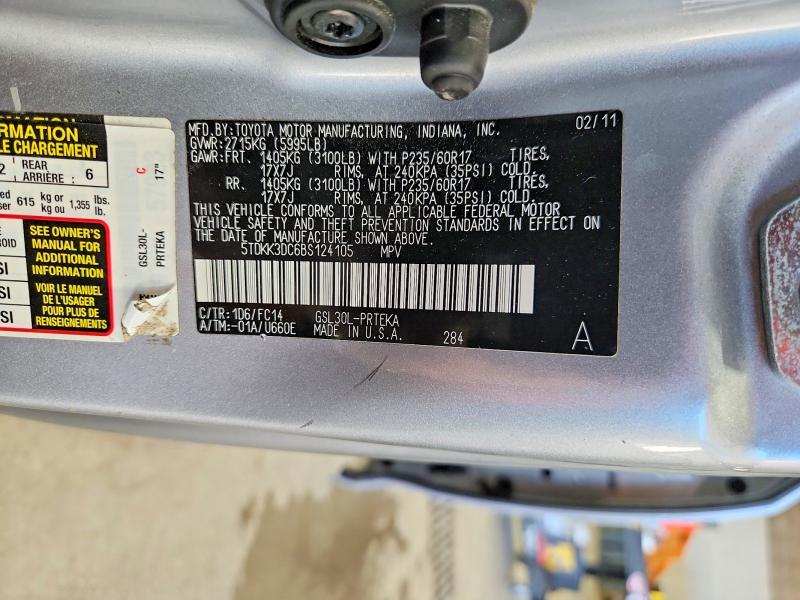 Продаж на аукціоні авто 2011 Toyota Sienna, vin: 5TDKK3DC6BS124105, номер лоту: 69123686
