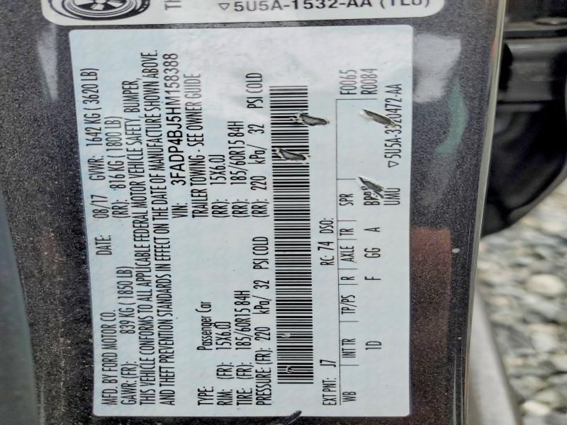 Продаж на аукціоні авто 2017 Ford Fiesta, vin: 3FADP4BJ5HM158388, номер лоту: 69990336