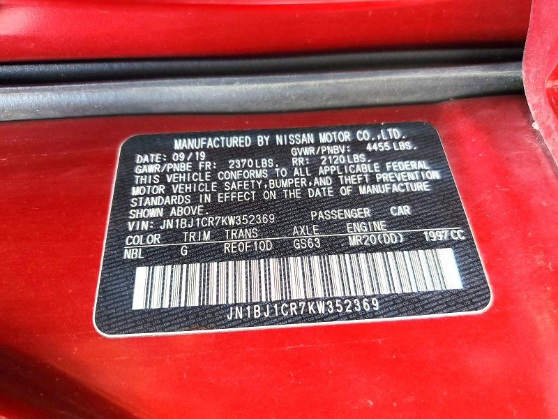 Aukcja sprzedaży 2019 Nissan Rogue Sport, vin: JN1BJ1CR7KW352369, numer aukcji: 69133906