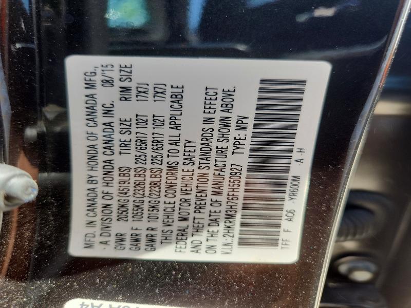 Aukcja sprzedaży 2015 Honda Cr-v, vin: 2HKRM3H76FH550927, numer aukcji: 70032466