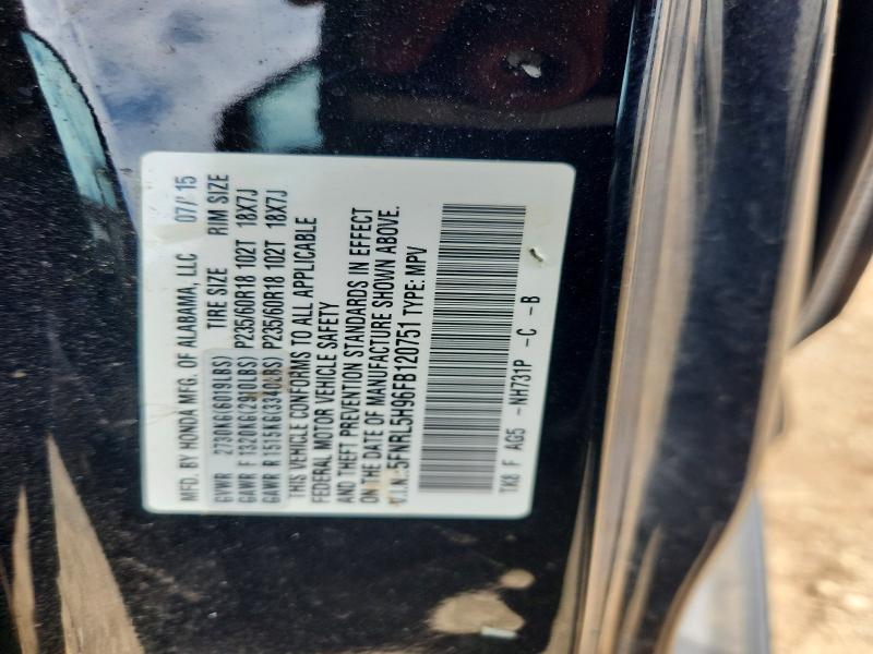 Продажа на аукционе авто 2015 Honda Odyssey, vin: 5FNRL5H96FB120751, номер лота: 67374176