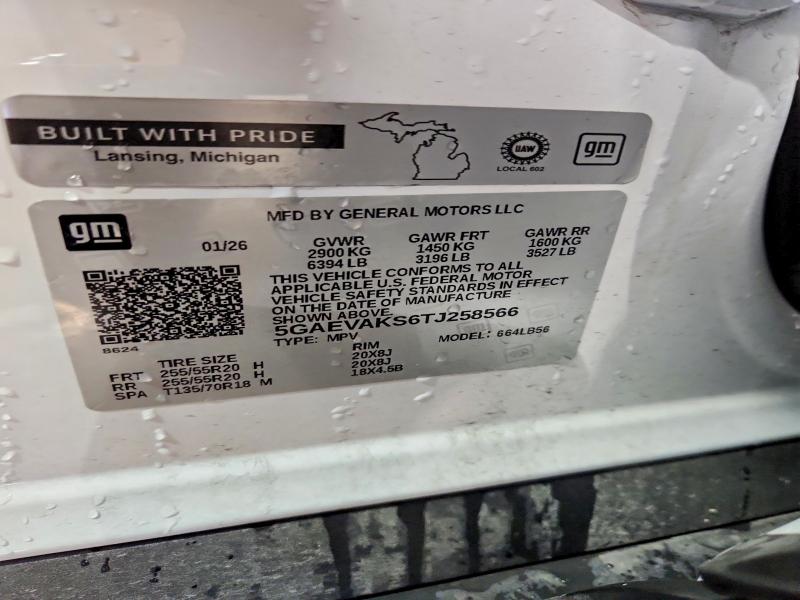 69440296 :رقم المزاد ، 5GAEVAKS6TJ258566 vin ، 2026 Buick Enclave مزاد بيع