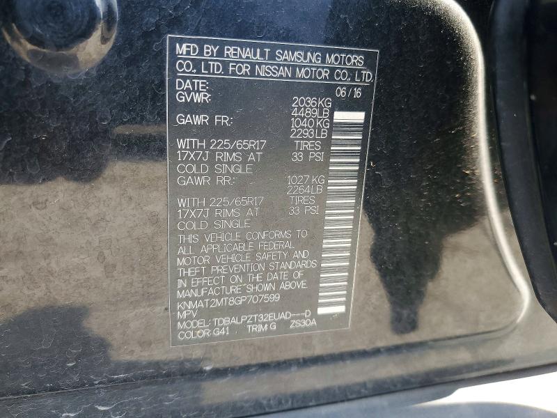 Aukcja sprzedaży 2016 Nissan Rogue, vin: KNMAT2MT8GP707599, numer aukcji: 69391936