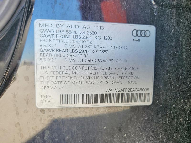 67978546 :رقم المزاد ، WA1VGAFP2EA048008 vin ، 2014 Audi Sq5 مزاد بيع
