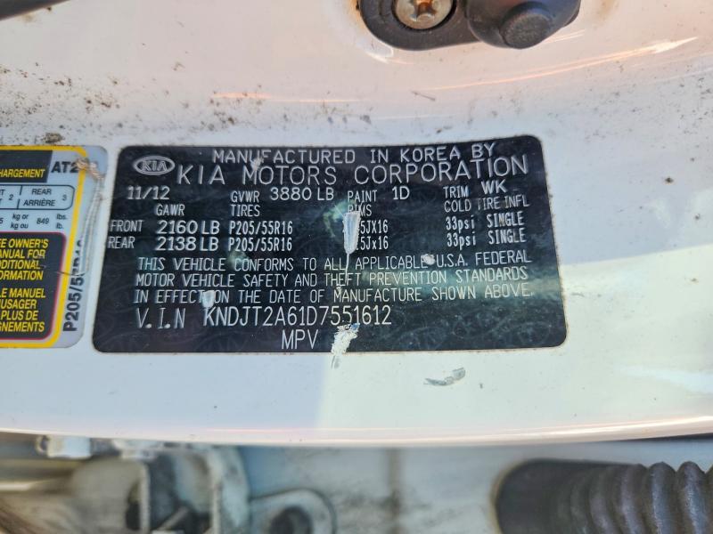 68615916 :رقم المزاد ، KNDJT2A61D7551612 vin ، 2013 Kia Soul مزاد بيع