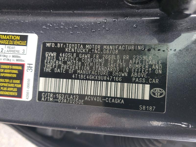 Продаж на аукціоні авто 2009 Toyota Camry, vin: 4T1BE46KX9U847166, номер лоту: 69959376