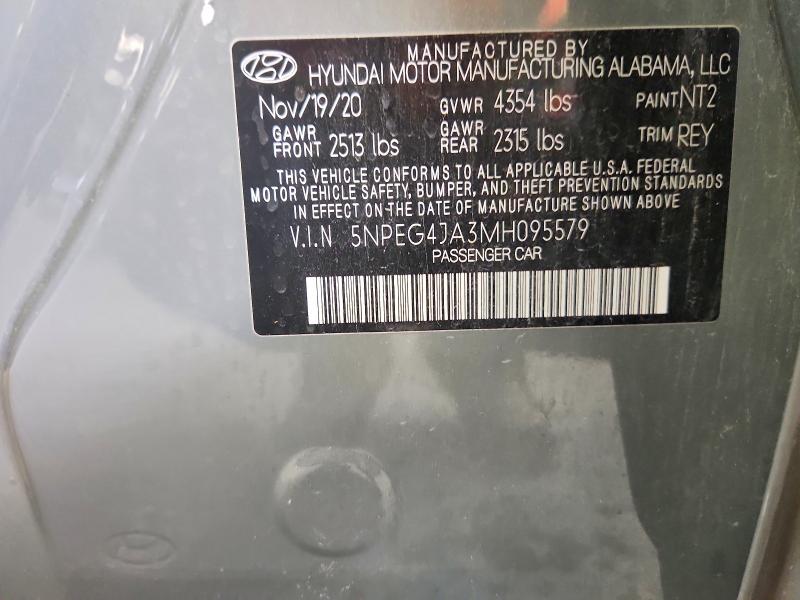 Aukcja sprzedaży 2021 Hyundai Sonata, vin: 5NPEG4JA3MH095579, numer aukcji: 69428876