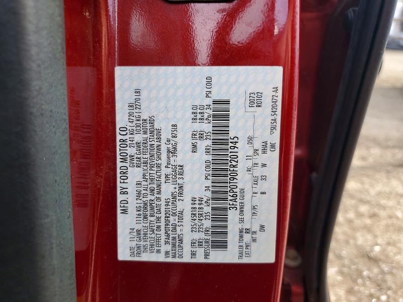 Продаж на аукціоні авто 2015 Ford Fusion, vin: 3FA6P0T90FR201945, номер лоту: 69567646