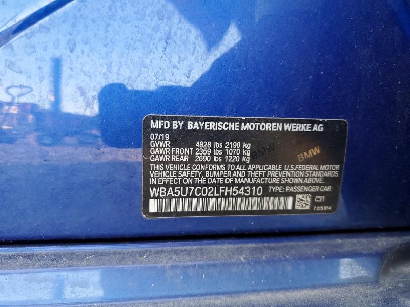 Aukcja sprzedaży 2020 Bmw M340i, vin: WBA5U7C02LFH54310, numer aukcji: 70540536