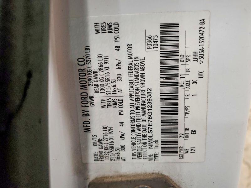 68607716 :رقم المزاد ، NM0LS7E76G1239382 vin ، 2016 Ford Transit Connect مزاد بيع