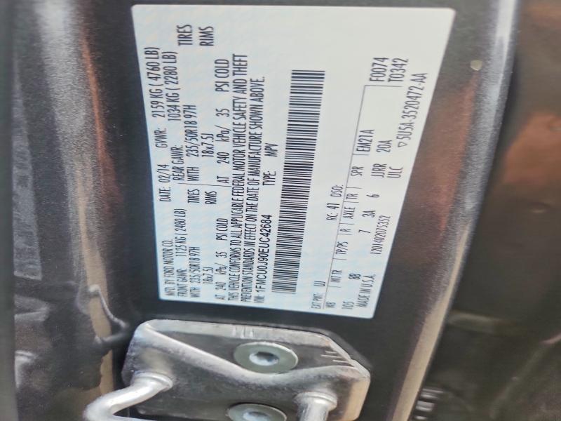 Продажа на аукционе авто 2014 Ford Escape, vin: 1FMCU0J90EUC42684, номер лота: 68318526