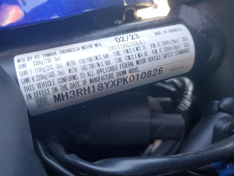 Продажа на аукционе авто 2023 Yamaha Yzfr3, vin: MH3RH18YXPK010826, номер лота: 70310696