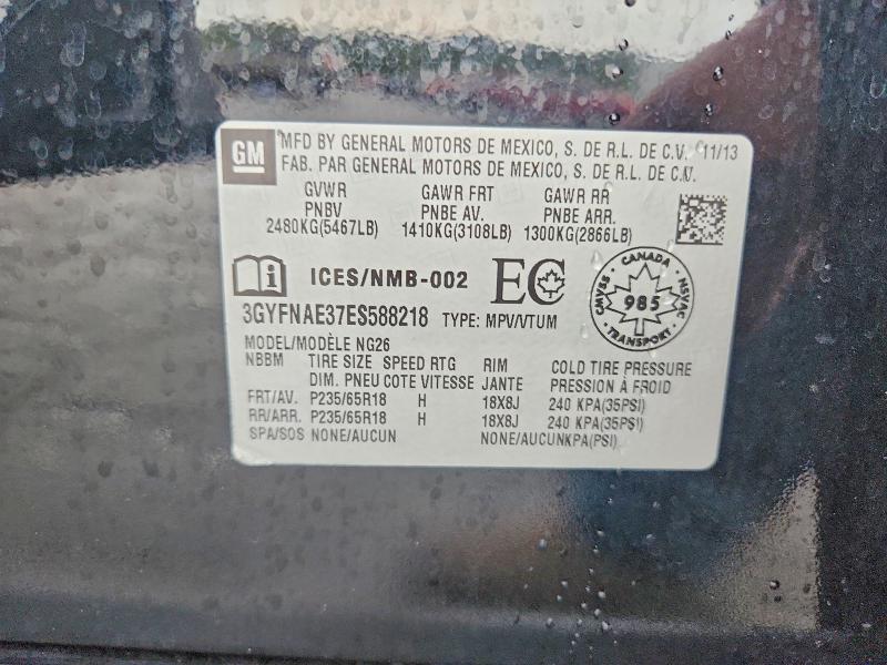 Aukcja sprzedaży 2014 Cadillac Srx, vin: 3GYFNAE37ES588218, numer aukcji: 67917776