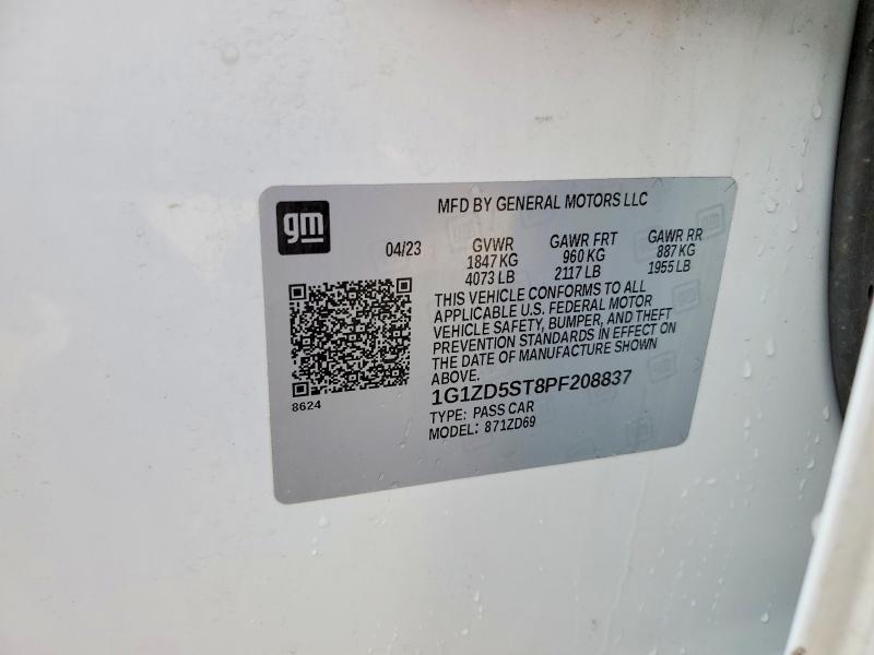 Aukcja sprzedaży 2023 Chevrolet Malibu, vin: 1G1ZD5ST8PF208837, numer aukcji: 70267836