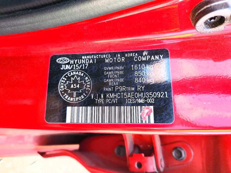 69389326 :رقم المزاد ، KMHCT5AE0HU350921 vin ، 2017 Hyundai Accent مزاد بيع