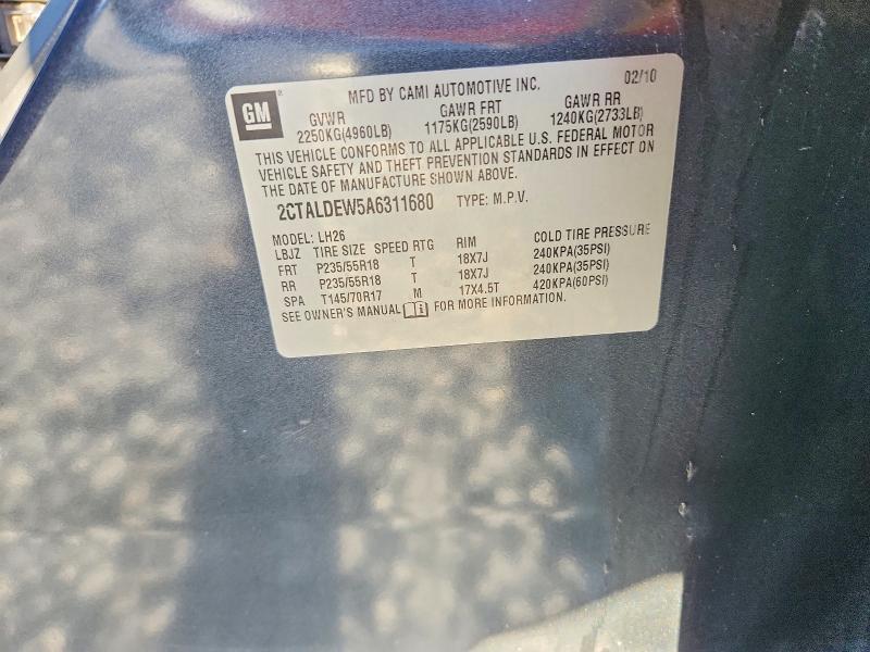 2010 Gmc Terrain მანქანა იყიდება აუქციონზე, vin: 2CTALDEW5A6311680, აუქციონის ნომერი: 67901466